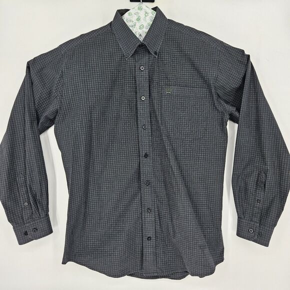 Cinch Shirt Mens Small Western Black Check Button Down Cowboy Rodeo Flip Cuff - Picture 1 of 11